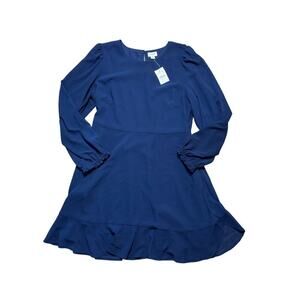 J. CREW Navy Blue Women's Dress, size 12P (Petite), Flounce Hem